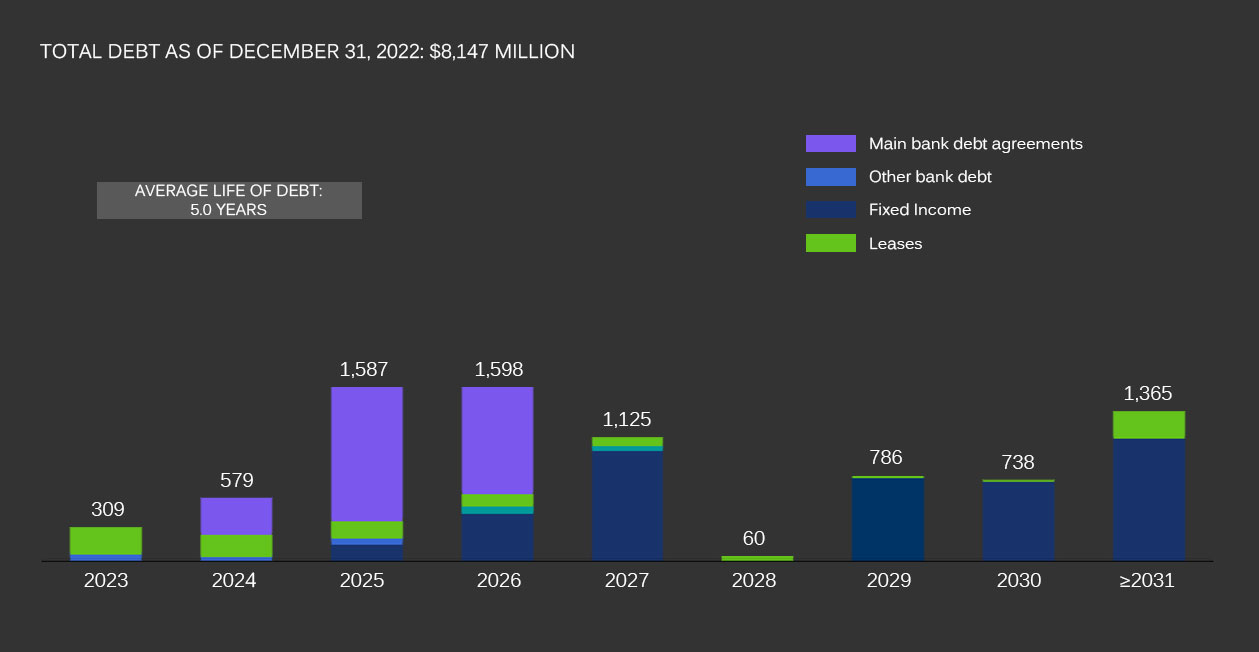 Graphic. Total debt excluding perpetual notes